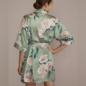 David’s Bridal dusty sage floral bridal party robe